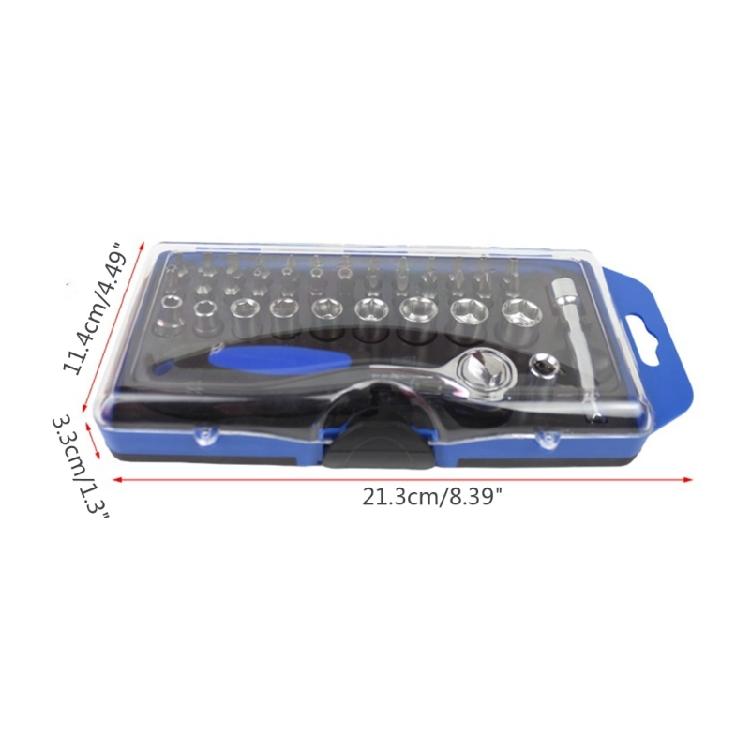 38 In 1 Combination Ratchet Socket Wrenches Electrical Tool Set Screw Driver