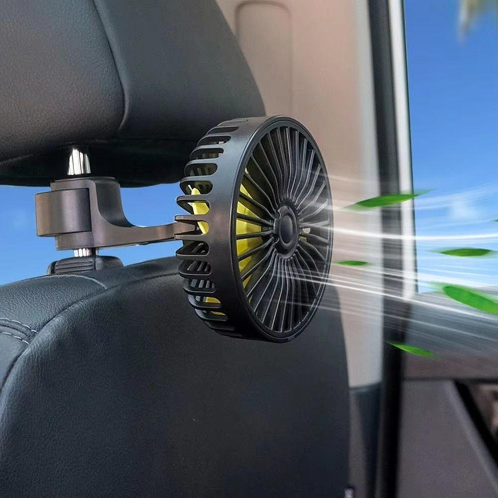 5 Fan Blades Car Back Seat Fan USB 360 Rotation Fan Auto Headrest Cooling Fan  Headrest Ventilation