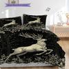 Deer Pattern Bedding Quilt Set Quilt Cover Pillowcase Home Decoration Birthday Gift (1 * Duvet Cover + 2 * Pillowcase, Without Core)