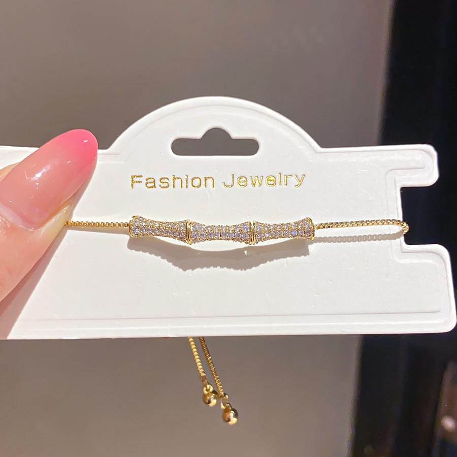 Light Luxury Gold Plated Zircon Flower Bracelet For Women Gift Style B