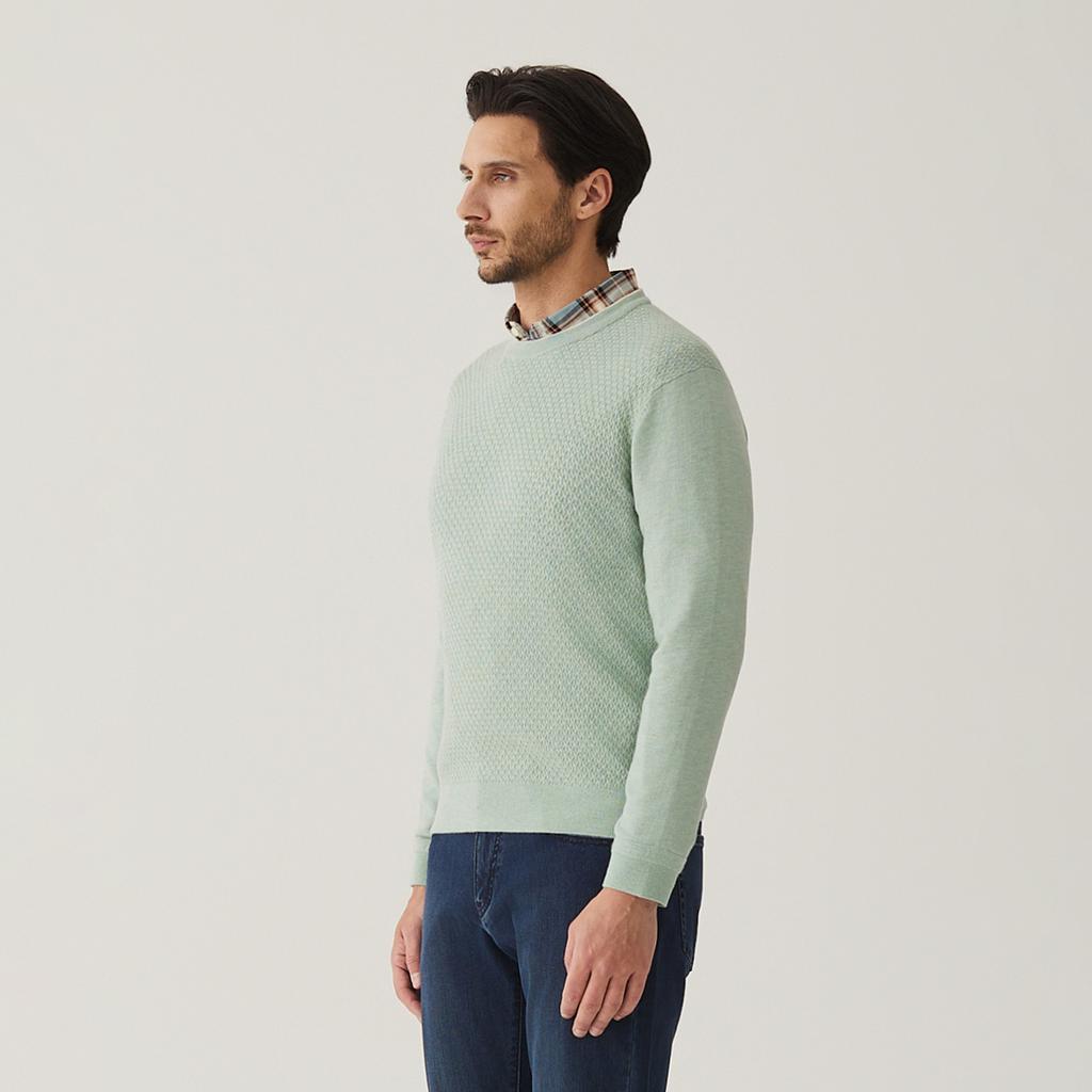 FERRAROMILANO Front Texture Round Knit Mint (Amsftsr10120)