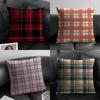 Plaid Luxury Cushion Cover Natural Linen Organic Fabric DoubleSided Printing Sofa Home Decor Gift Pillow Case