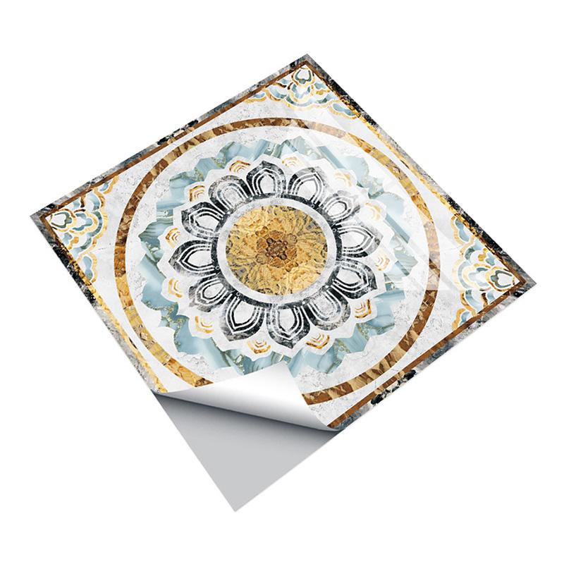 1PC Tapete Selbstklebende PVC-Parkett-Marmor-Aufkleber Wasserdichter Bodenaufkleber Quadratische Aufkleber Rutschfeste Wohndekoration