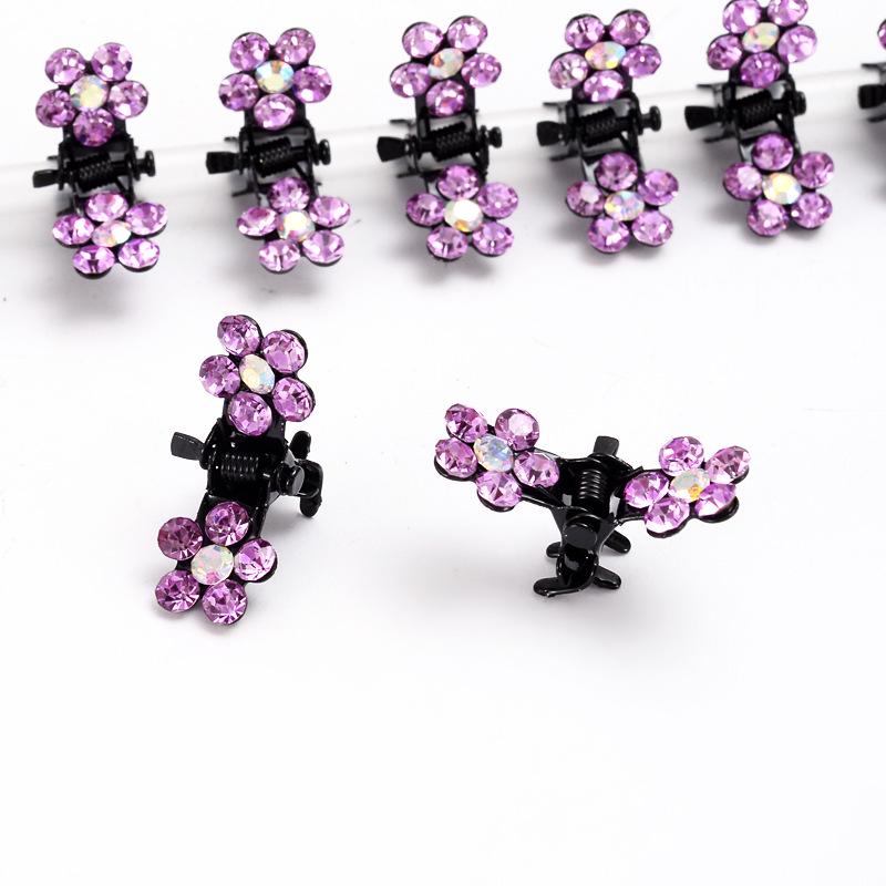 

Простая маленькая заколка-краб со стразами для челки - женский аксессуар для волос 12 pieces