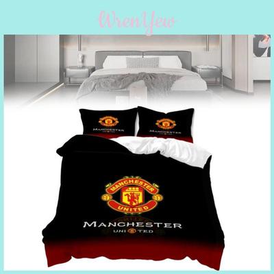 Manchester United Bedding Set With Soft Polyester Fabric For Fans Bedroom Decor
