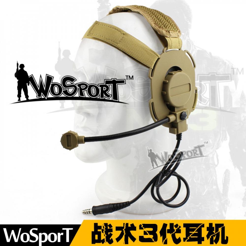 Cuffie tattiche per montaggio sulla testa di terza generazione, attrezzatura per campeggio e wargame CS all'aperto per giochi in stile militare
