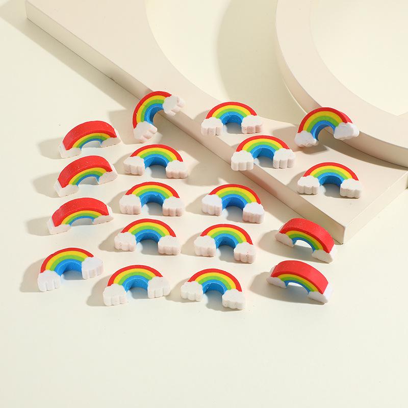 Colorful Creative Cartoon Eraser Set: Rainbow Gift for Kids' Stationery