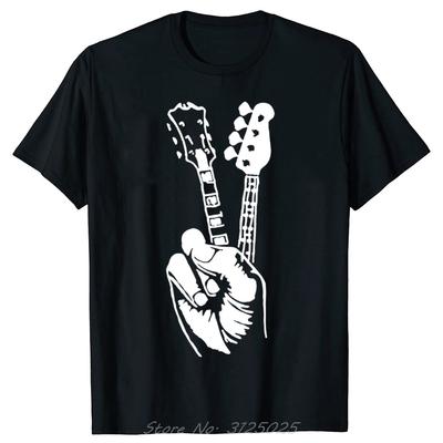 Funny Electric Bass Guitar T-shirt Music Hip Hop Rock T Shirt Musician Guitarist Graphic Short Sleeve Cotton Men Tshirt Tops