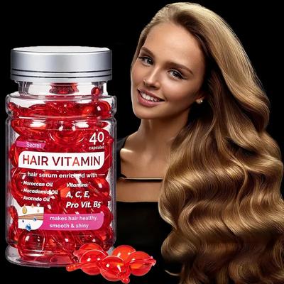 40 Stück Premium-Haarbehandlungsserum, Haarpflegekapseln – Vitamine ACE Pro B5 – Conditioner für Frauen und Männer
