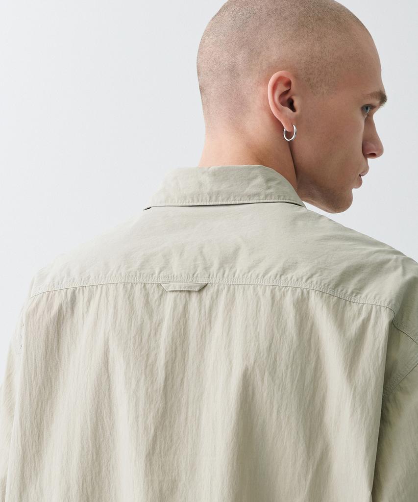 Musinsa Standard [City Leisure] Cn Oversized Short Sleeve Shirt [Grayish Beige]