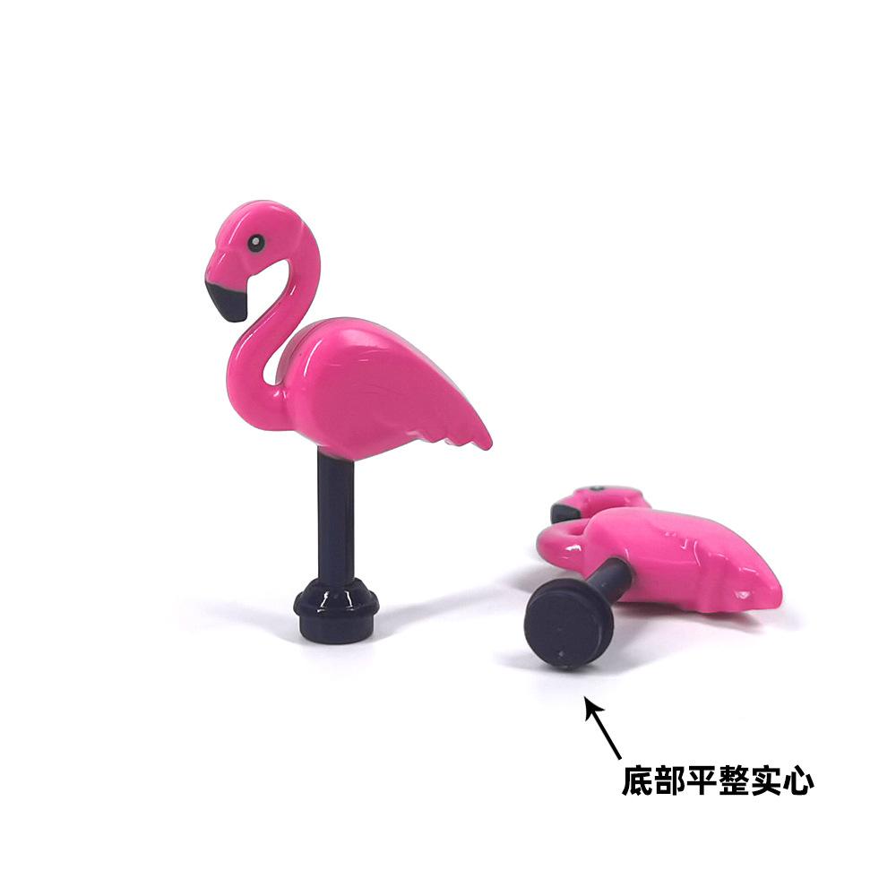 Small Particle Building Block Splicing Land Flying Animal Flamingo Flamingo 57798 Parts Ornament Toy
