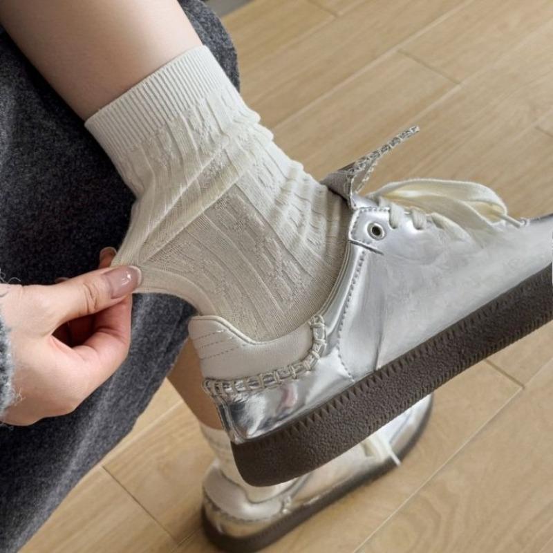 Twisted Socks, Women's Mid-calf Socks, Autumn and Winter Trend, Retro Pure Cotton Sports Pile Long Socks