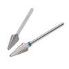 2pcs Tungsten Tapered Nail Drill Bit Rotary Cuticle Removal Manicure Pedicure Tool Cone Shaped Nail 