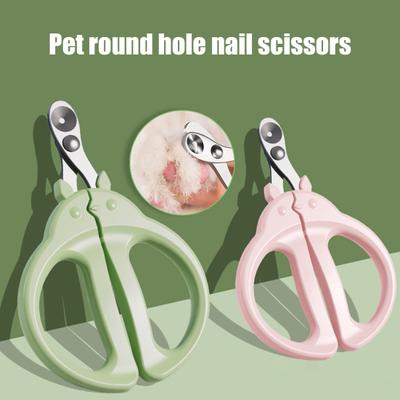 Nagelknipser für Katzen, kreisförmiges Loch, ergonomische Doppelloch-Positionierungsklingen, Pflegezubehör, Haustier-Trimmer, Nagelknipser für Katzen und Hunde
