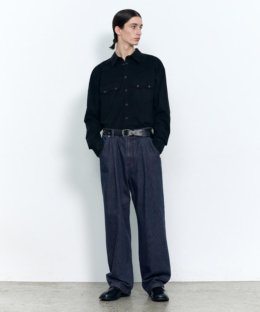 INSILENCE Calik Natural Washed Denim Pants Mid Blue