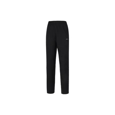Li Ning Sports Lifestyle Series Solid Color Logo Embroidered Mid Waist Straight Leg Sports Pants Women Pants Black AKLSE32-1