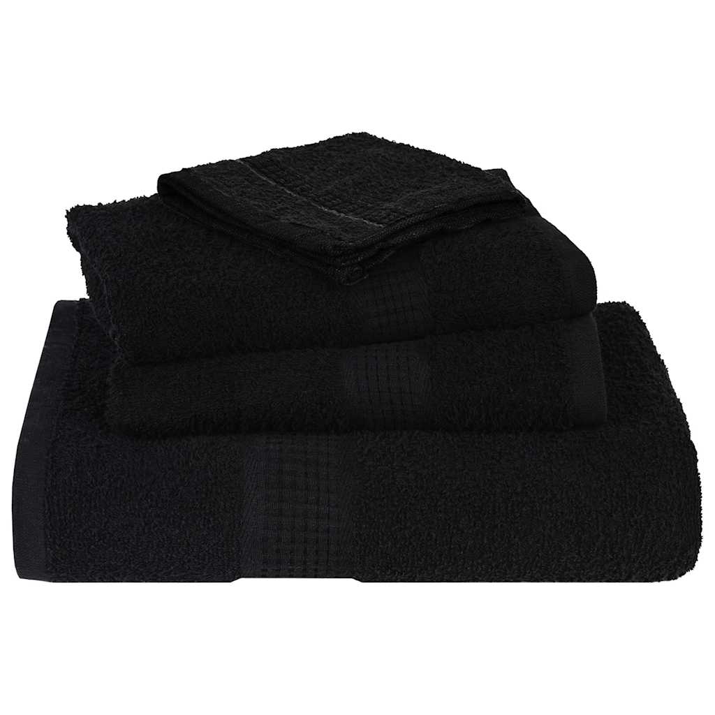 Vidaxl 12-Cz. Zestaw Ręczników, Czarny, 360 G/M2, Bawełna 100%