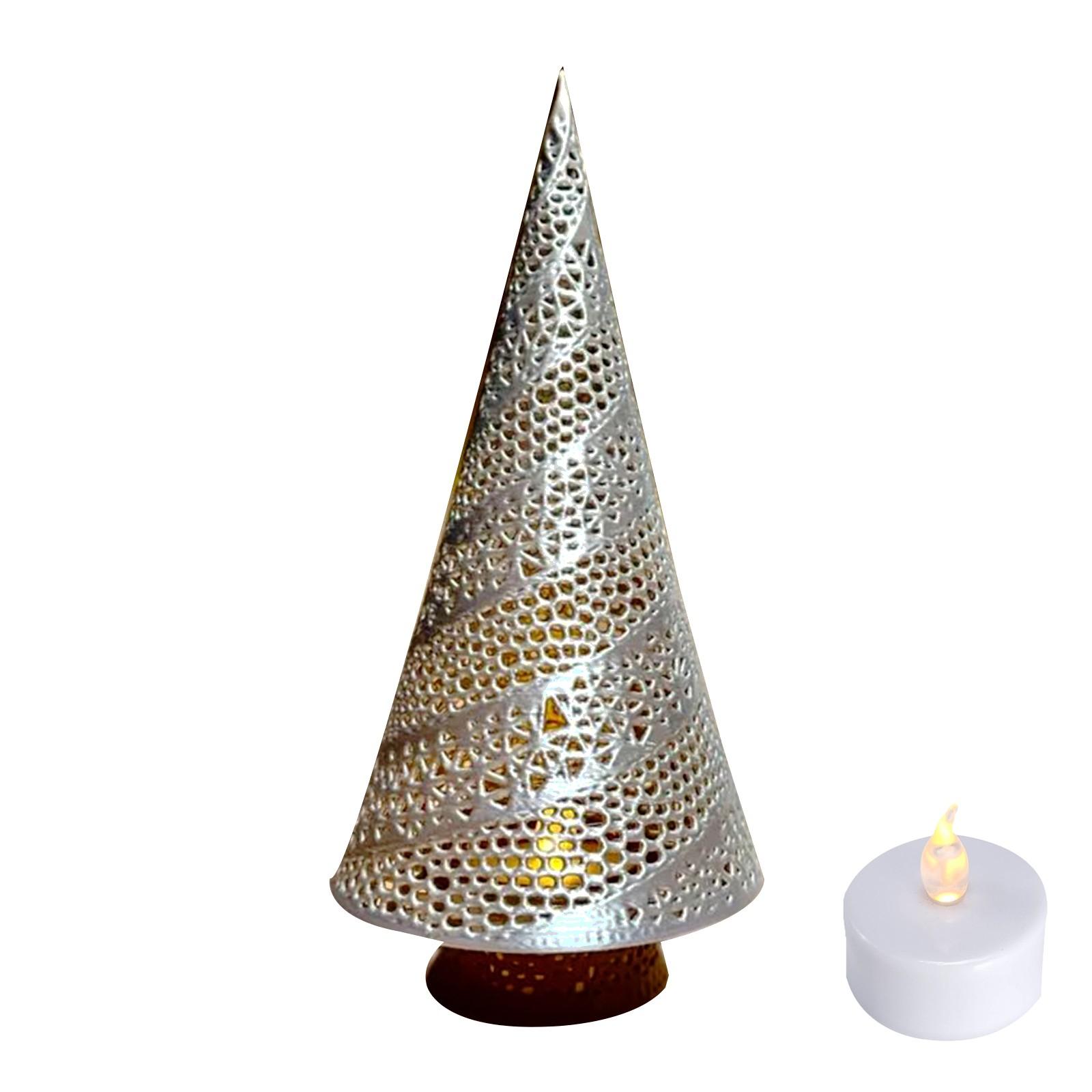 

3D-печатные полые рождественские украшения для чайных свечей One Size серебряный