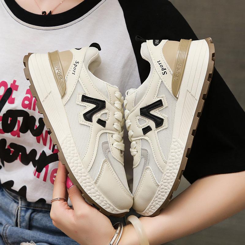 Popular summer mesh dad shoes women 2025 new breathable platform sports casual shoes versatile waffle Forrest Gump shoes