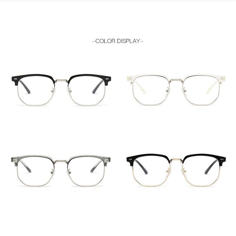 Half Frame Student Polygon Prescription Glasses For The Nearsighted Women Men Clear Lens Short-Sight Eyewear 0 -0.5 -1.0 To -6.0