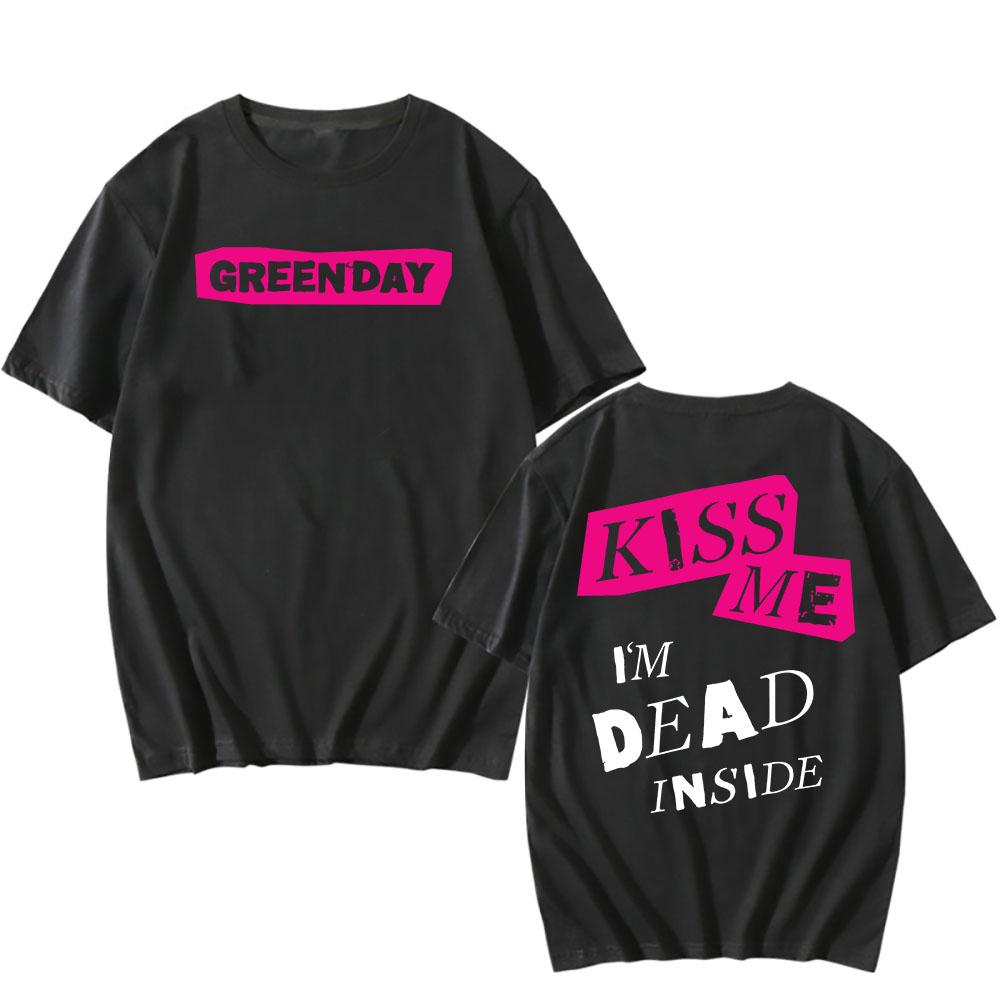 Kiss Me I'm Dead T-Shirt Green Day Saviors Album Graphic Tshirts Short Sleeve Cotton Unisex Streetwear Hip Hop T Shirt Print