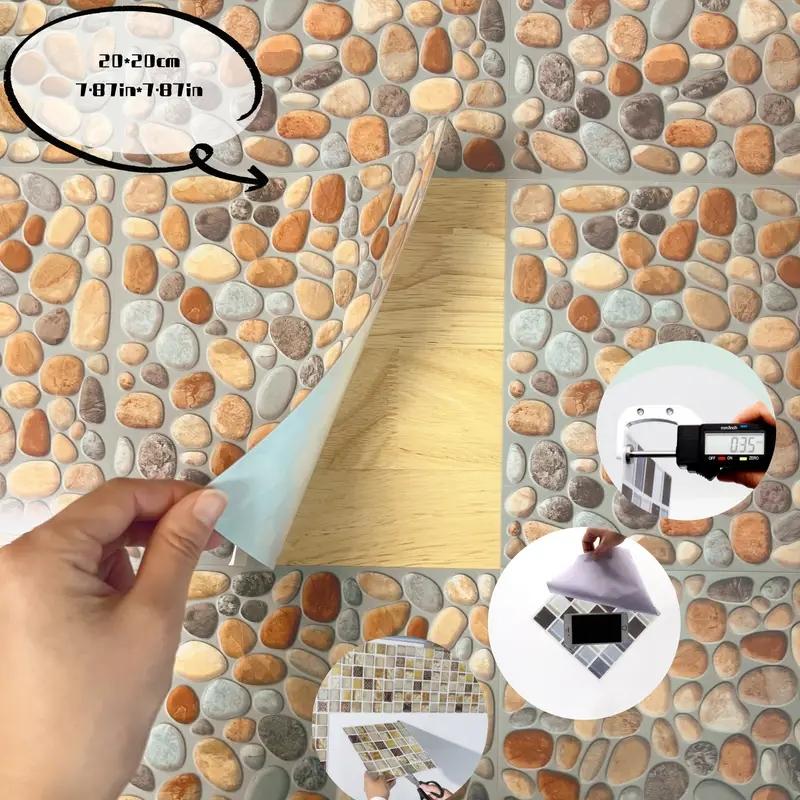 Self-Adhesive Marble Wall Tiles - Waterproof Stickers for Kitchen Backsplashes, Bathrooms, Living Rooms, Easy to Install and Rem