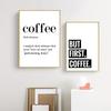 But First Coffee Quotes Kitchen Canvas Painting Nordic Black White Posters Print Modern Wall Art Picture Bar Cafe Decor HD3093
