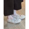 Gentle Wind Bow Cross Strap Mary Jane Versatile Plush Shoes Women's Warm Single Shoes Cotton Shoes