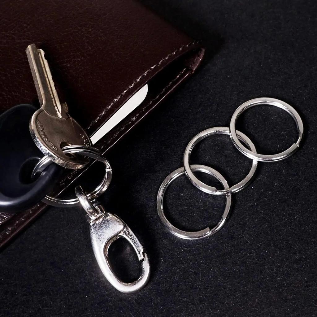 10/100pcs Stainless Steel Key Rings Polished Silver Round Flat Wire Split Key Ring For Jewellery Making Car Keyring DIY 25-35mm
