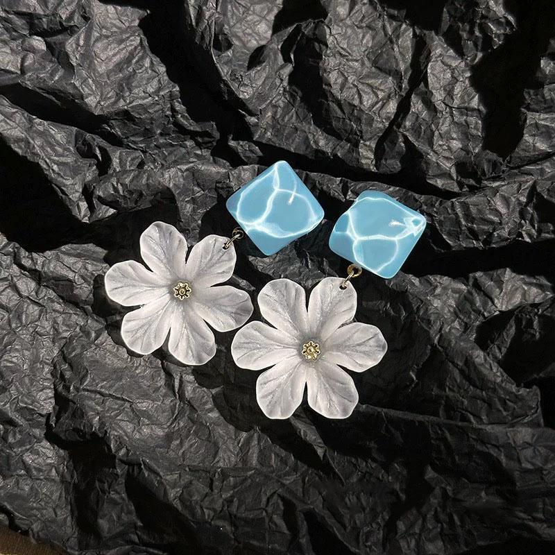 Bohemian Colorful Flower Earrings For Women Fashion Petal Pendant Earrings Party Drop Earrrings Jewelry Y2k Accessories Bijoux Gift