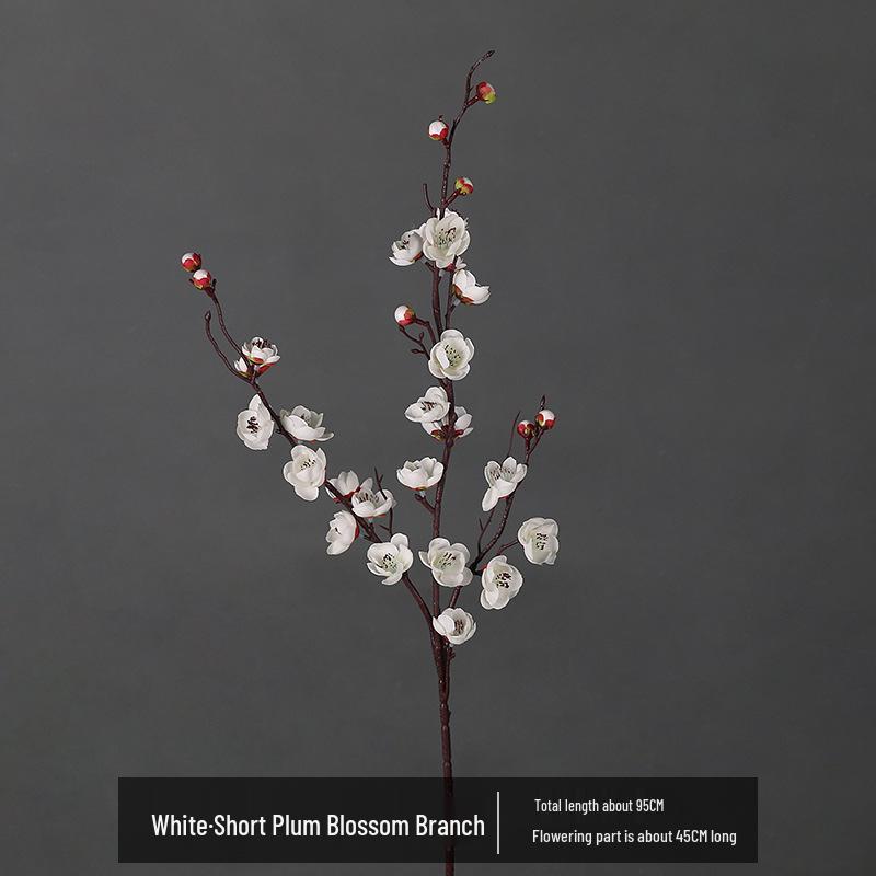 Artificial Plum Blossom Branch Decor - Winter Peach & Dried Flower Bouquet for Living Room, Chinese Home Decoration