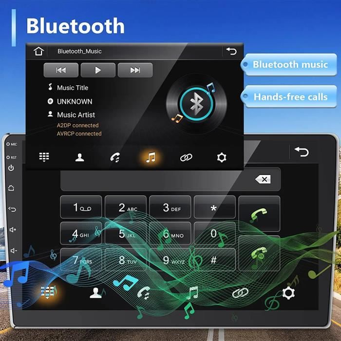 Autoradio Android 2 Din - Podofo - 10.1 Pouces - GPS - Bluetooth - Camera de Recul