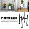 Adjustable Flower Pot Stand Rustproof Stable Modern with Wheels Metal Plant Pot Holder Black Easy Assembly for Indoor for Patio
