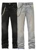 DRIPX Vaqueros Americanos Retro Nuevos Perlas Apiladas Hombre Pierna Recta Denim Elástico Pantalones Ropa de Moda Nueva para Hombre