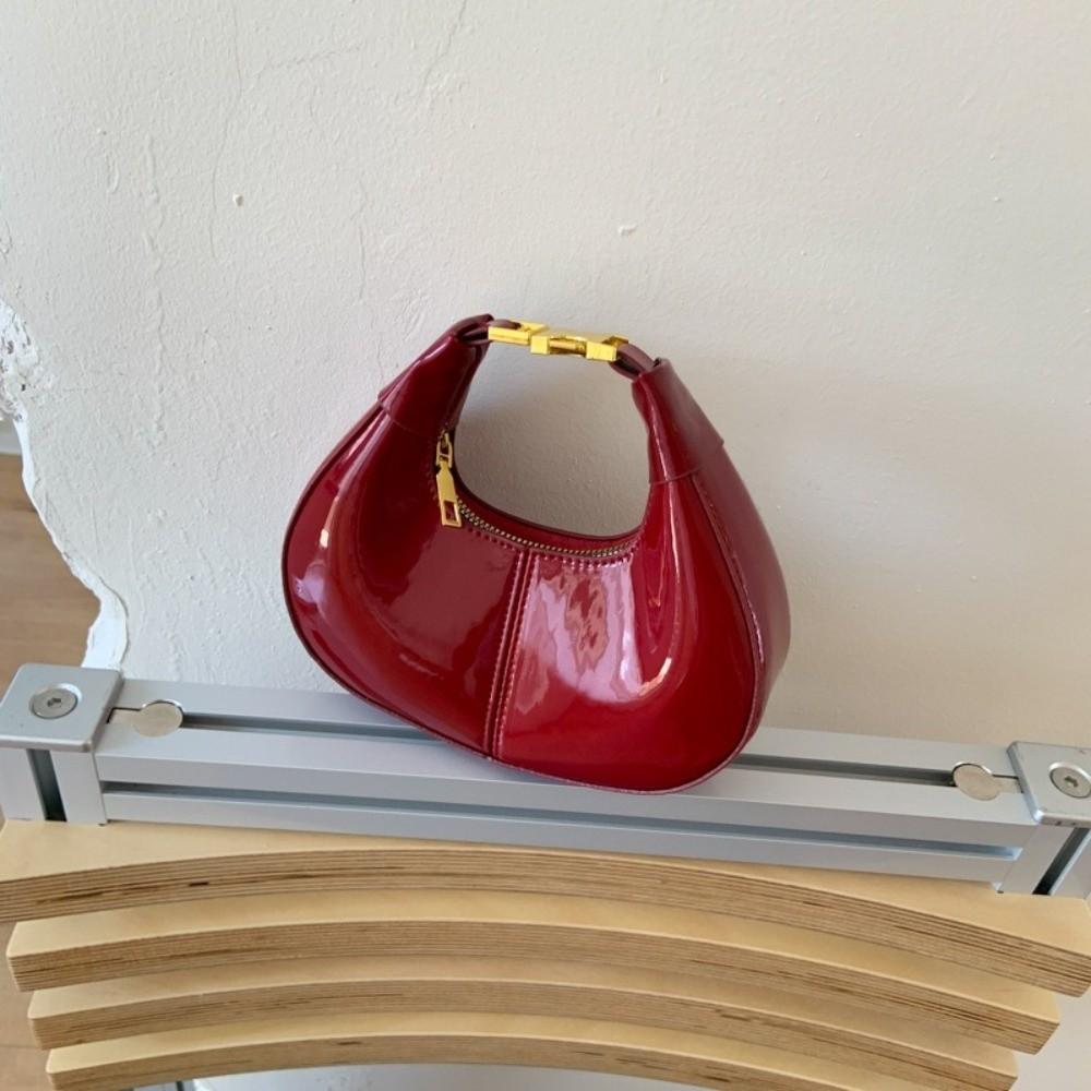 Y2k Half-moon Crescent Bag Simple Women's Coin Purses Trendy Pu Leather Handbag  Minimalist