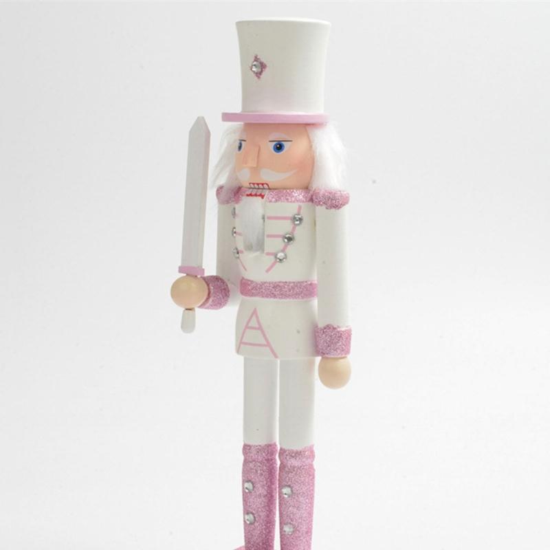 Pink King Wood Walnut Cracker Puppet Soldier Christmas Decoration forXmas Decor NewYear Gift