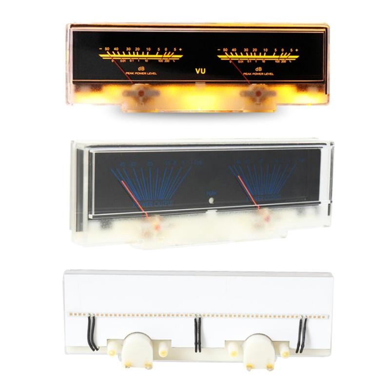 Dobbel VU Meter 5W-50W Stereoforsterkerkort Lydnivå Hvit Gul Lys Høy