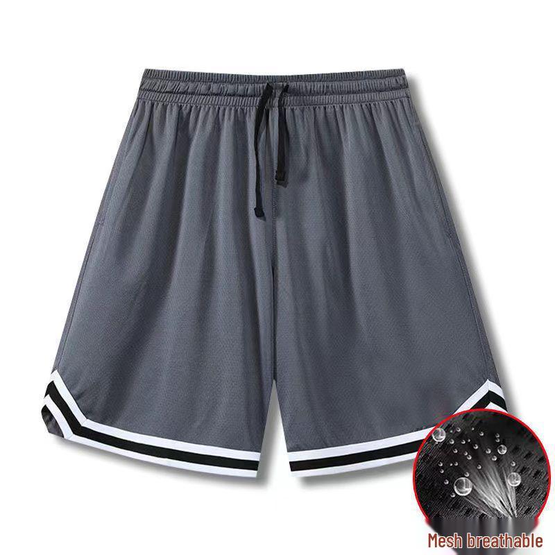 Herren Schnelltrocknende Eisseide Basketballshorts - Sommer Einfarbig, Vielseitig, Locker, Dünne Fünf-Punkt-Hose