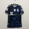 Argentina Away Soccer Jersey Messi Player Version Short Sleeve Football Shirt Adult Unisex Women