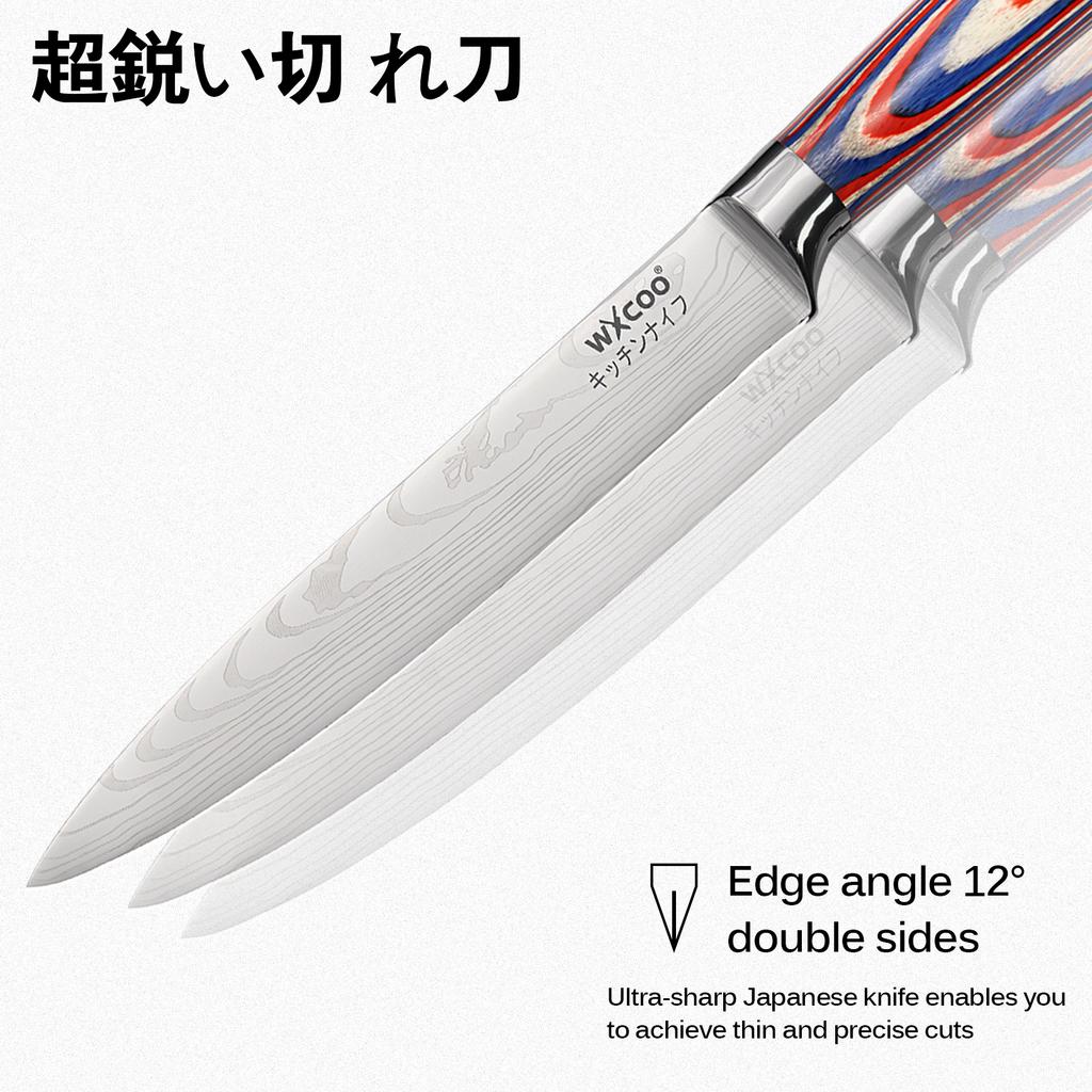 Kitchen Knives Laser Damascus Pattern Professional Chef Knife Japanese Santoku Knife Meat Vegetable Fruit Cooking Utility Knife
