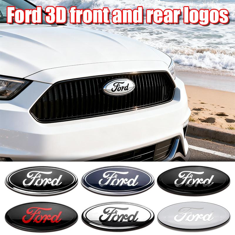 11.5cm Car B11 Front Grille Logo Trunk Accessories Hood Sticker For Ford Focus Fiesta mk6 mk7 Mondeo Ranger S-MAX Kuga C-MAX Edge 3D