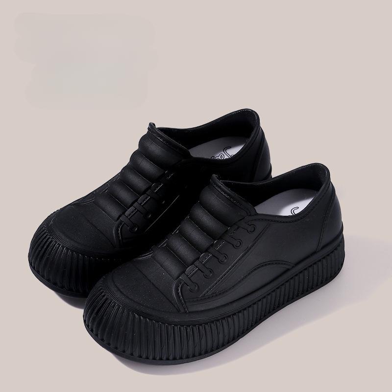 New Women's Fashion Waterproof and Wear-resistant Warm Velvet Short Rain Boots