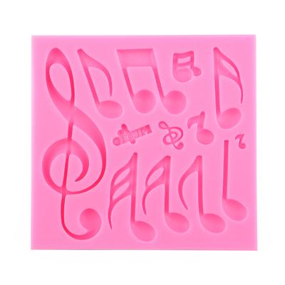 Molde de Silicona con Encaje de Notas Musicales Molde Mat de Fondant Herramienta para Decorar Pasteles