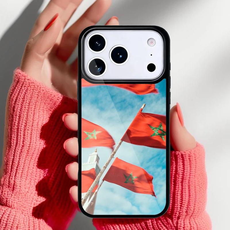 Morocco Flag Coat Of Arms Symbol Phone Case for iPhone 17 Air 16e 15 14 13 Pro Max Back Cover for 12 11 Pro Coque
