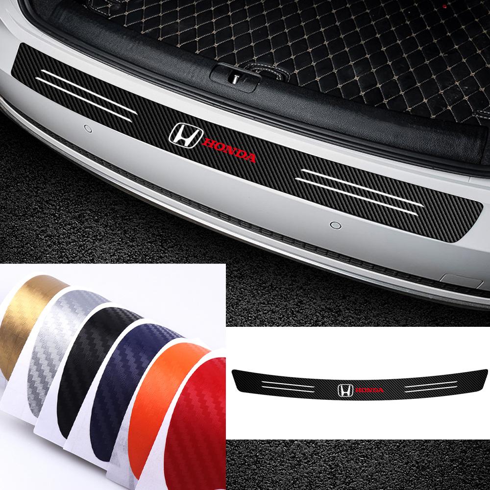 Carbon Fiber Car Trunk Rear Bumper Guard Anti Scratch Protective Stickers For Honda Accord Mugen CRV Civic Fit CITY Jazz Odyssey