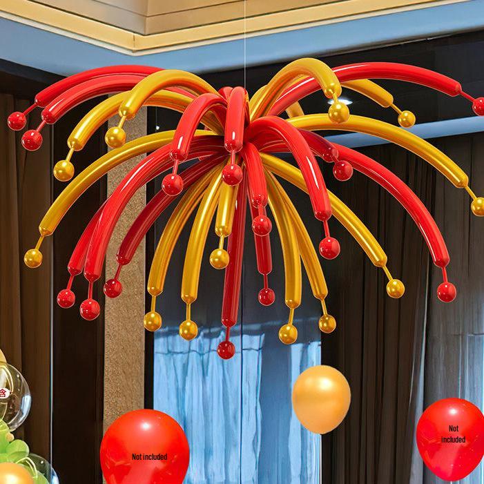 Dopaminfarbene Feuerwerksförmige Lange Ballons für Kreative Geburtstagsfeiern und Dekorationen