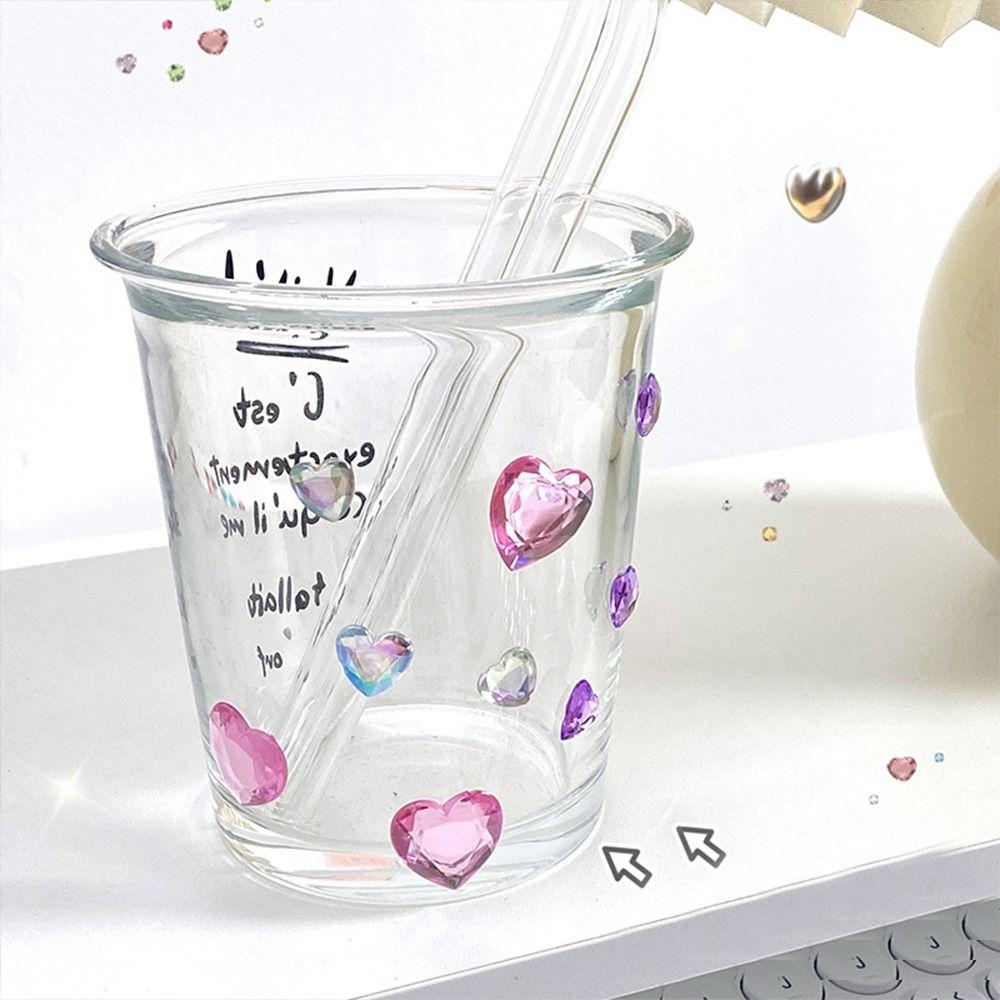 Bling Decorative Sticker Love Heart Rhinestone 3D Crystal Sticker DIY Children Toys