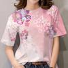 Women's clothing rainbow printed graffiti T-shirt short sleeved casual T-shirt women's oversized T-shirt