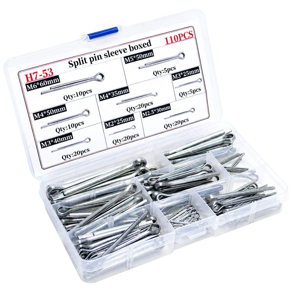 110/350Pcs Carbon Steel Split Pin Multi-Size Pin Set New Fastener Assortment Agricultural Equipment