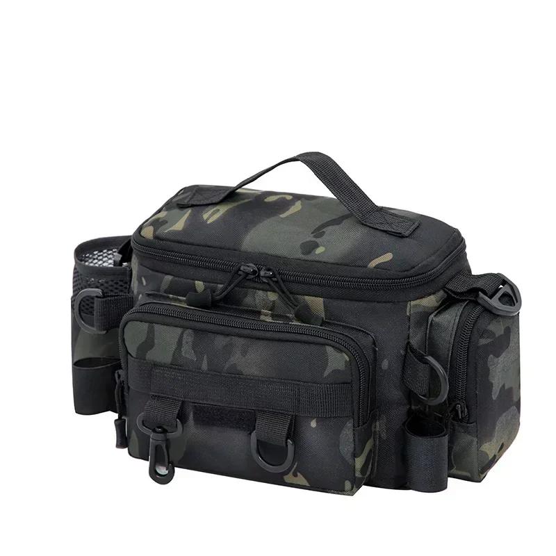 Multi-pocket Thickened Fishing Gear Shoulder Bag Portable Fishing Rod Holder Bait Line Box Storage Outdoor Sports Bag Angling